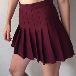 American Apparel Pleated Maroon Tennis Skirt